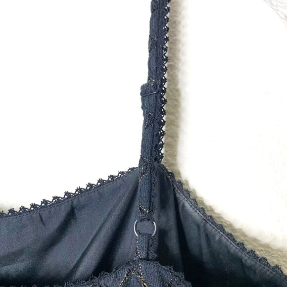 Juicy Couture Black Textured Mini Skater Spaghetti Strap Pleated Tulle Dress Sz4 - Picture 6 of 9